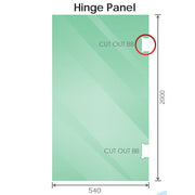 120x70cm Corner Frameless Shower Screen with Gold F-Brackets and SS Hinges, Round Knob Handle