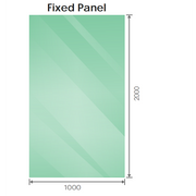 120x100cm Corner Frameless Shower Screen with Gold F-Brackets and SS Hinges, Round Knob Handle