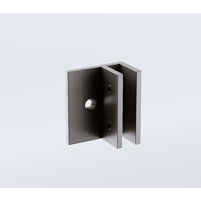 100x100cm Corner Frameless Shower Screen with Gunmetal F-Brackets and SS Hinges, Square Double Pull Handle V63-871981