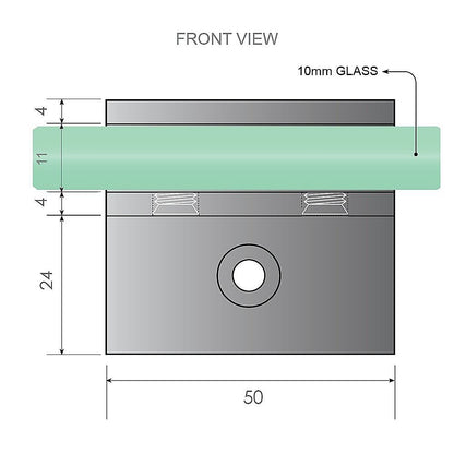 110x80cm Corner Frameless Shower Screen with Chrome Wall Channel and Floor F-Bracket and SS Hinges, Square V63-872271