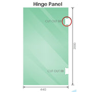 110x80cm Corner Frameless Shower Screen with Gold Wall Channel and Floor F-Bracket and SS Hinges, Square Double Pull Handle