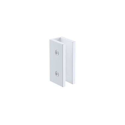 110x80cm Corner Frameless Shower Screen with White U-Brackets and Floor U-Bracket and SS Hinges, Square V63-872371