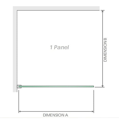 110x90cm Corner Frameless Shower Screen with Black U-Brackets and Floor U-Bracket and SS Hinges, Square V63-872531