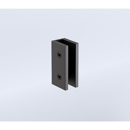 110x100cm Corner Frameless Shower Screen with Black U-Brackets and Floor U-Bracket and SS Hinges, Square V63-872771