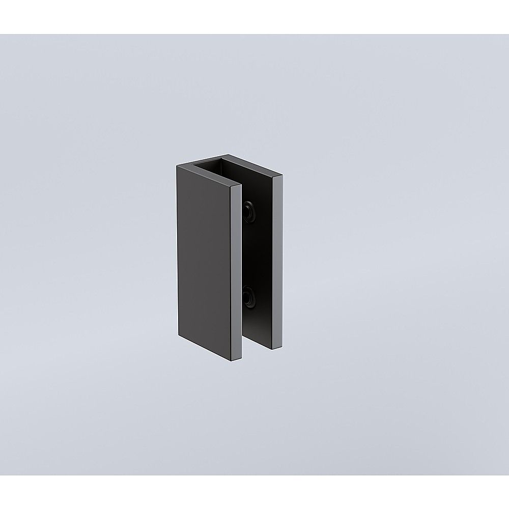 120x70cm Corner Frameless Shower Screen with Black U-Brackets and Floor U-Bracket and SS Hinges, Square V63-873251
