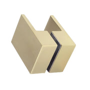 120x90cm Corner Frameless Shower Screen with Gold Brackets and SS Hinges, Square Double Pull Handle V63-873781