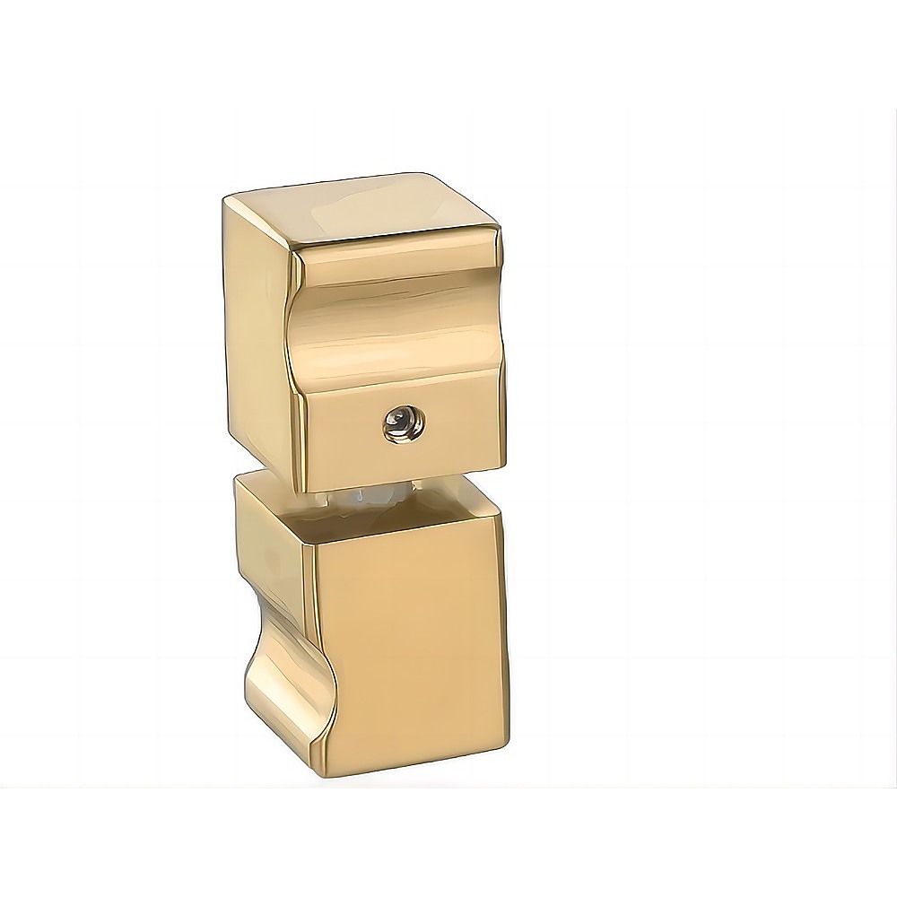 90x80cm Corner Frameless Shower Screen with Gold F-Brackets and Brass Hinges, Square Knob Handle