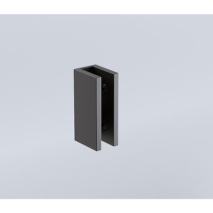 100x80cm Corner Frameless Shower Screen with Black U-Brackets and Brass Hinges, Square Knob Handle V63-875741