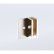 100x80cm Corner Frameless Shower Screen with Nickel F-Brackets and Brass Hinges, Square Knob Handle