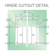 110x80cm Corner Frameless Shower Screen with Gold F-Brackets and Brass Hinges, Square Knob Handle