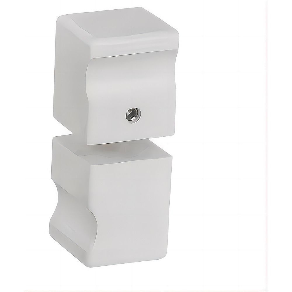 110x80cm Corner Frameless Shower Screen with White F-Brackets and Brass Hinges, Square Knob Handle V63-876801
