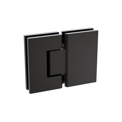 110x110cm Corner Frameless Shower Screen with Black U-Brackets and Floor U-Bracket and Brass Hinges, Square V63-877431