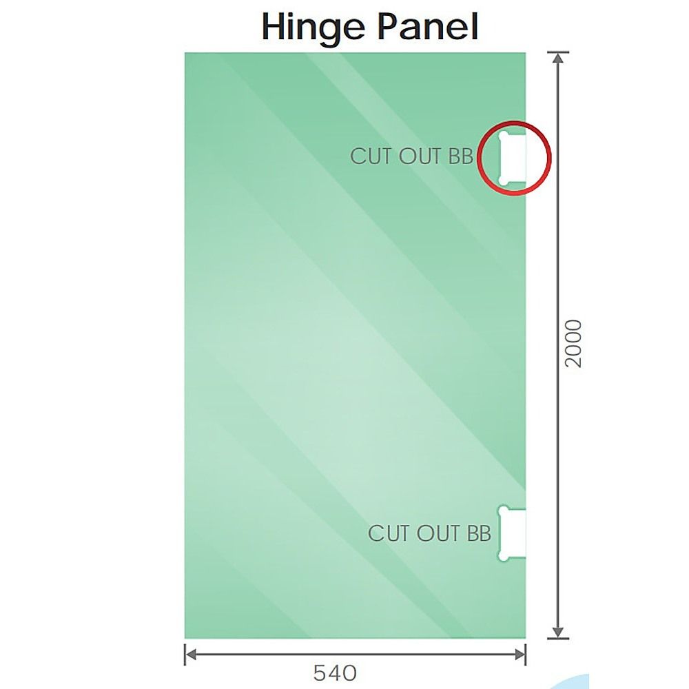120x70cm Corner Frameless Shower Screen with Gold F-Brackets and Brass Hinges, Square Knob Handle