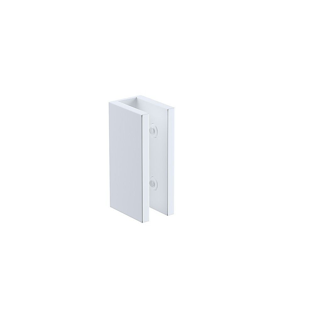 120x100cm Corner Frameless Shower Screen with White U-Brackets and Floor U-Bracket and Brass Hinges, Square V63-878471