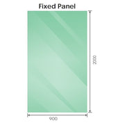 100x90cm Corner Frameless Shower Screen with Gold F-Brackets and Brass Hinges, Round Knob Handle