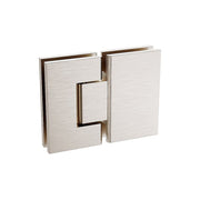 100x100cm Corner Frameless Shower Screen with Nickel F-Brackets and Brass Hinges, Round Knob Handle
