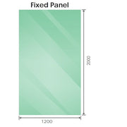 120x120cm Corner Frameless Shower Screen with Gold F-Brackets and Brass Hinges, Round Knob Handle