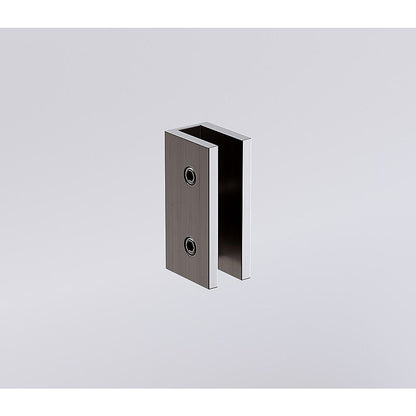 120x90cm Corner Frameless Shower Screen with Gunmetal U-Brackets and Brass Hinges, Square Double Pull Handle V63-886951