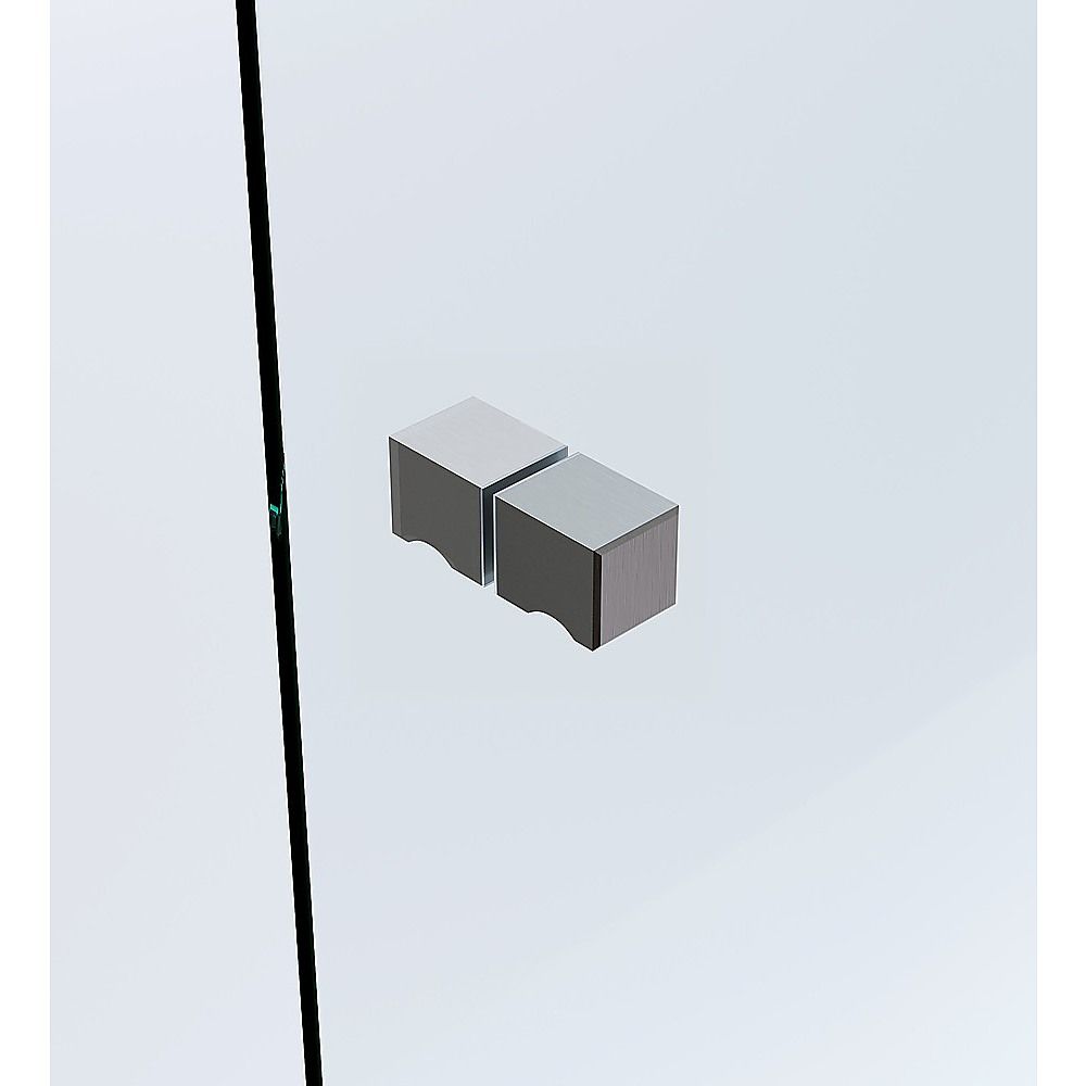 120x70cm Gunmetal Corner Frameless Shower Screen with Wall Channel Brackets, Stainless Steel Hinges & Square V63-889251