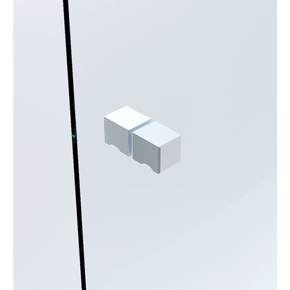 120x80cm White Corner Frameless Shower Screen with Wall Channel Brackets, Stainless Steel Hinges & Square V63-889331