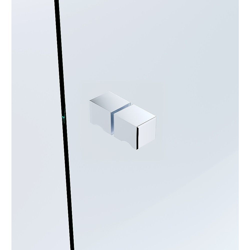 120x100cm Chrome Corner Frameless Shower Screen with Wall Channel Brackets, Stainless Steel Hinges & Square V63-889511