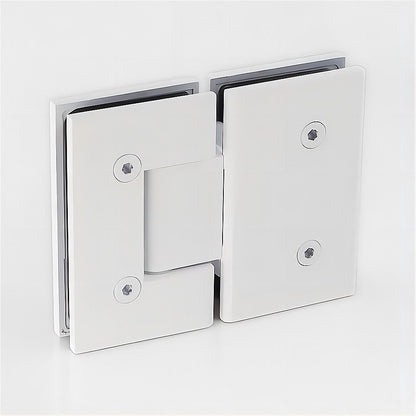120x100cm White Corner Frameless Shower Screen with Wall Channel Brackets, Stainless Steel Hinges & Round V63-891711