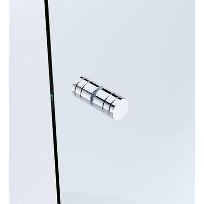 120x110cm Chrome Corner Frameless Shower Screen with Wall Channel Brackets, Stainless Steel Hinges & Round V63-891771