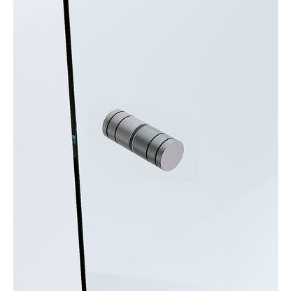 120x110cm Gunmetal Corner Frameless Shower Screen with Wall Channel Brackets, Stainless Steel Hinges & Round V63-891871