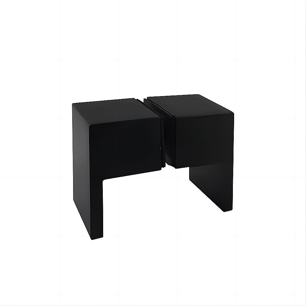 110x100cm Black Corner Frameless Shower Screen with Wall Channel Brackets, Stainless Steel Hinges & Square V63-893231