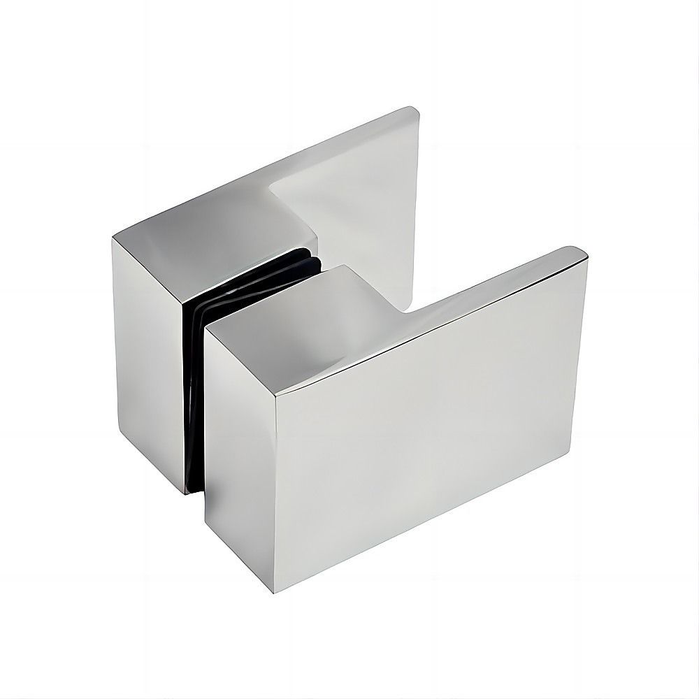 120x70cm Corner Frameless Shower Screen - Chrome Wall Channel with Brass Hinges & Square Double Pull Handle V63-899941