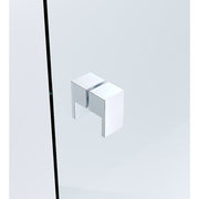 120x70cm Corner Frameless Shower Screen - Chrome Wall Channel with Brass Hinges & Square Double Pull Handle V63-899941