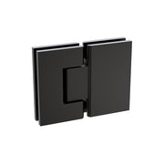 120x70cm Corner Frameless Shower Screen - Black Wall Channel with Brass Hinges & Square Double Pull Handle V63-899961