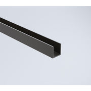 120x70cm Corner Frameless Shower Screen - Black Wall Channel and Floor Channel with Brass Hinges & Square V63-899971