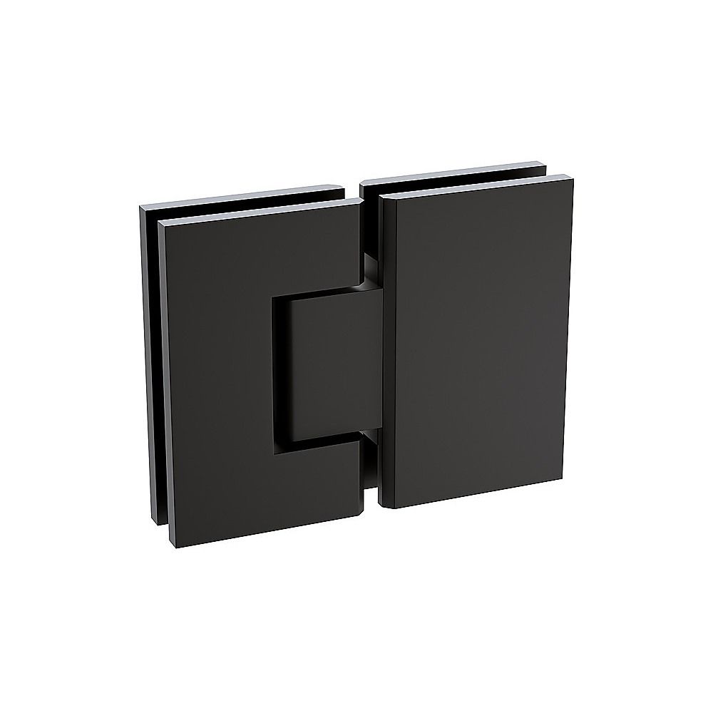 120x70cm Corner Frameless Shower Screen - Black Wall Channel and Floor Channel with Brass Hinges & Square V63-899971