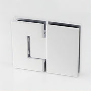 120x70cm Corner Frameless Shower Screen - White Wall Channel with Brass Hinges & Square Double Pull Handle V63-900001