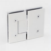 120x70cm Corner Frameless Shower Screen - White Wall Channel with Brass Hinges & Square Double Pull Handle V63-900001