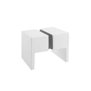120x70cm Corner Frameless Shower Screen - White Wall Channel with Brass Hinges & Square Double Pull Handle V63-900001
