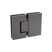 120x70cm Corner Frameless Shower Screen - Gunmetal Wall Channel with Brass Hinges & Square Double Pull Handle V63-900041