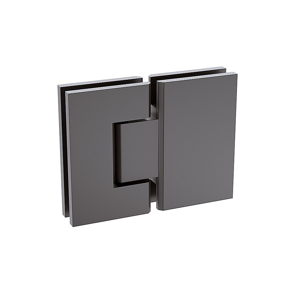 120x70cm Corner Frameless Shower Screen - Gunmetal Wall Channel with Brass Hinges & Square Double Pull Handle V63-900041