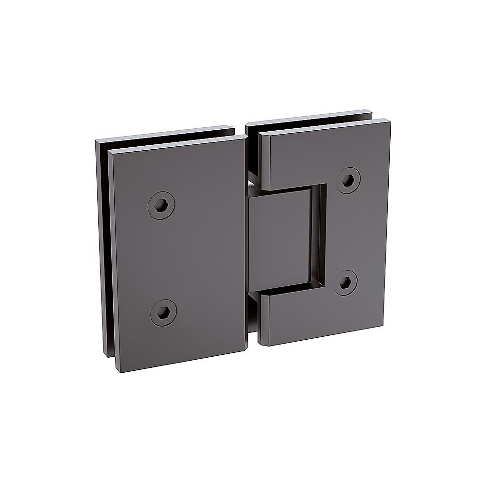 120x70cm Corner Frameless Shower Screen - Gunmetal Wall Channel with Brass Hinges & Square Double Pull Handle V63-900041