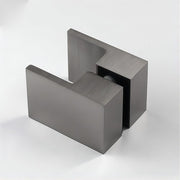 120x70cm Corner Frameless Shower Screen - Gunmetal Wall Channel with Brass Hinges & Square Double Pull Handle V63-900041