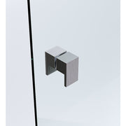 120x70cm Corner Frameless Shower Screen - Gunmetal Wall Channel with Brass Hinges & Square Double Pull Handle V63-900041