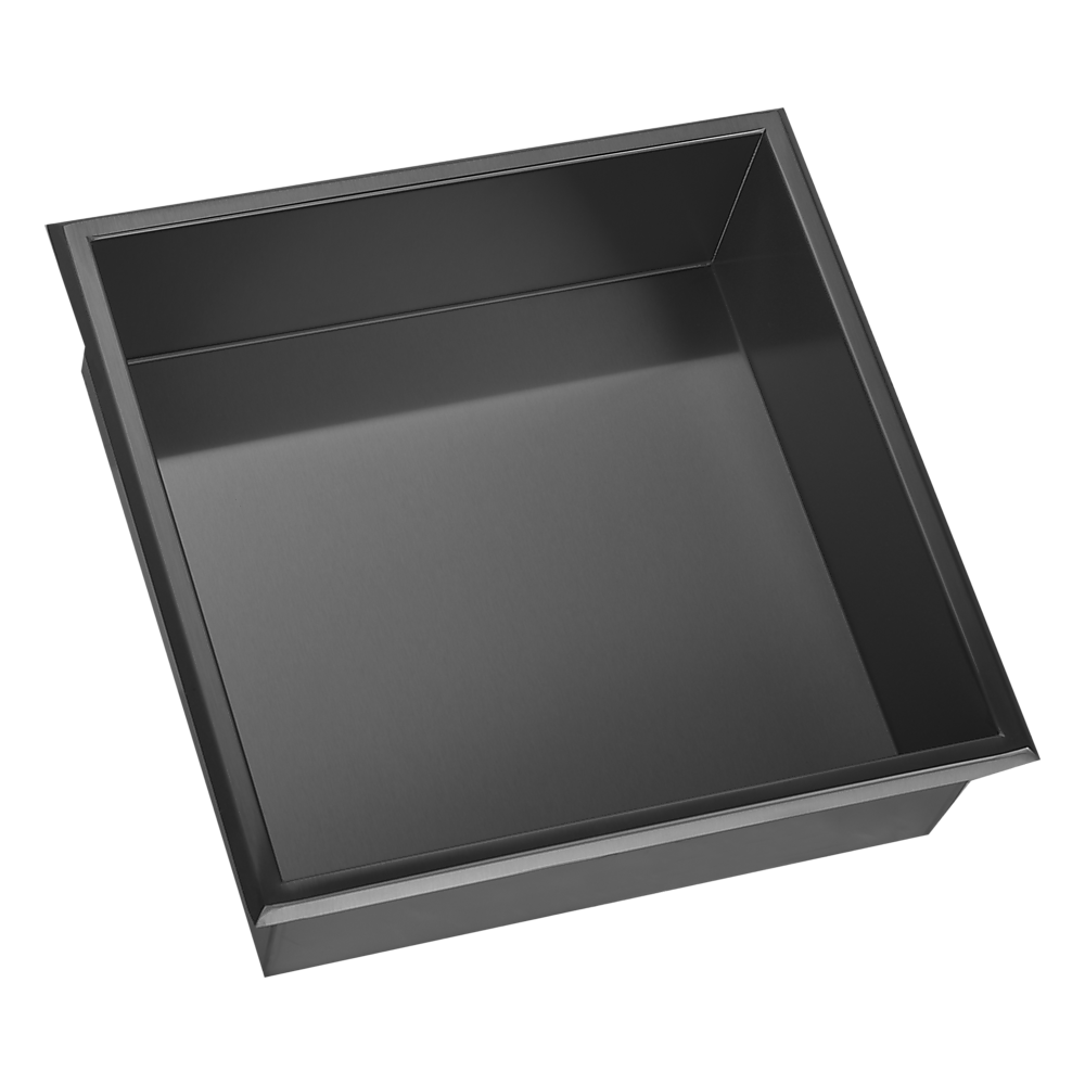 336 x 336 x 101mm Shower Niche Single Shelf Organizer No Tile Needed in Black V63-900671