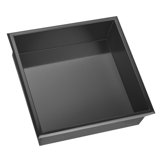 336 x 336 x 101mm Shower Niche Single Shelf Organizer No Tile Needed in Black V63-900671