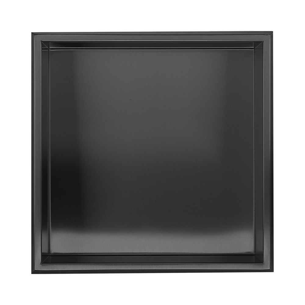 336 x 336 x 101mm Shower Niche Single Shelf Organizer No Tile Needed in Black V63-900671