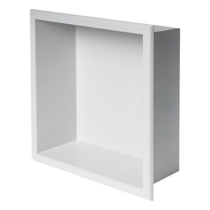 336 x 336 x 101mm Shower Niche Single Shelf Organizer No Tile Needed in White V63-900681
