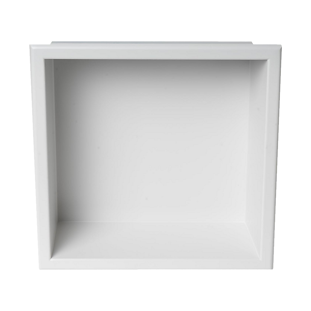 336 x 336 x 101mm Shower Niche Single Shelf Organizer No Tile Needed in White V63-900681