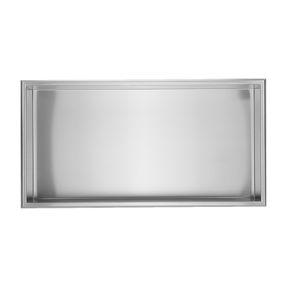 641 x 336 x 101mm Shower Niche Single Shelf Organizer No Tile Needed in Stainless Steel V63-900701
