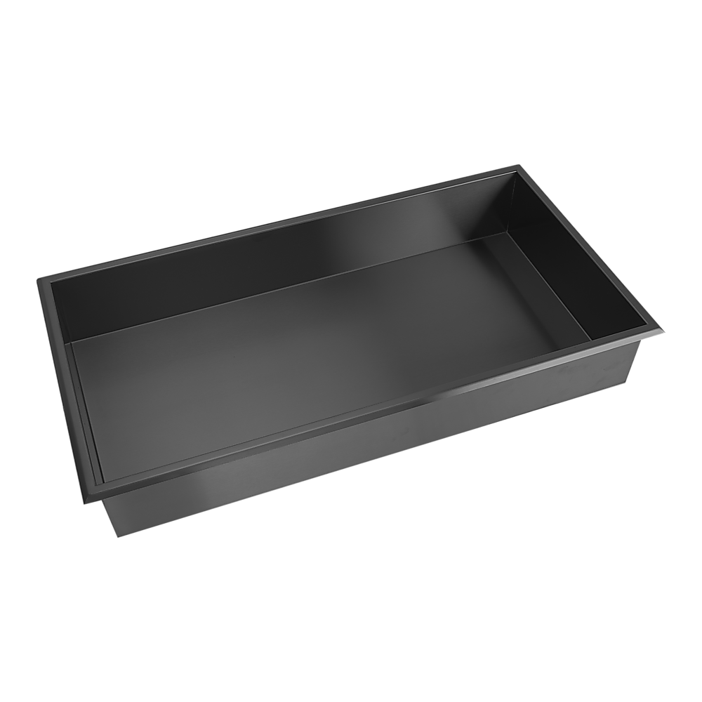 641 x 336 x 101mm Shower Niche Single Shelf Organizer No Tile Needed in Black V63-900711