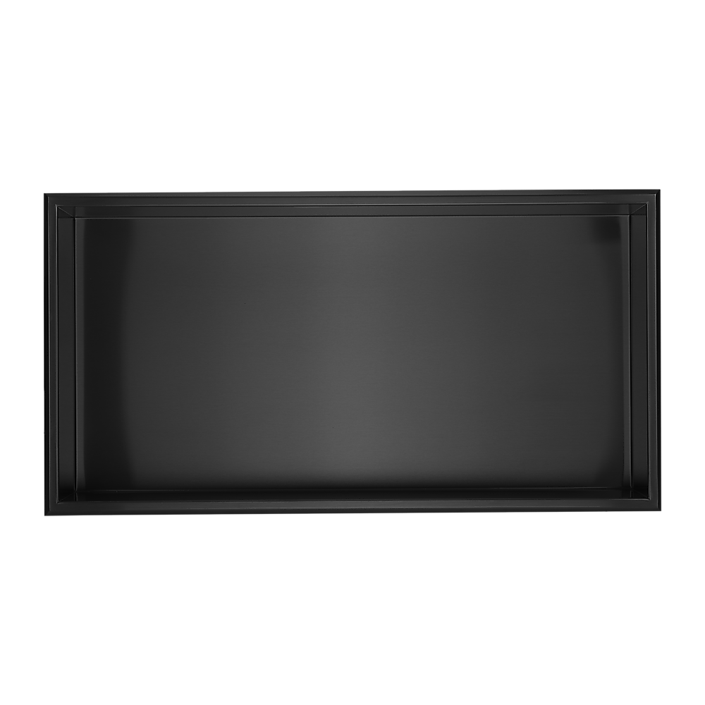 641 x 336 x 101mm Shower Niche Single Shelf Organizer No Tile Needed in Black V63-900711